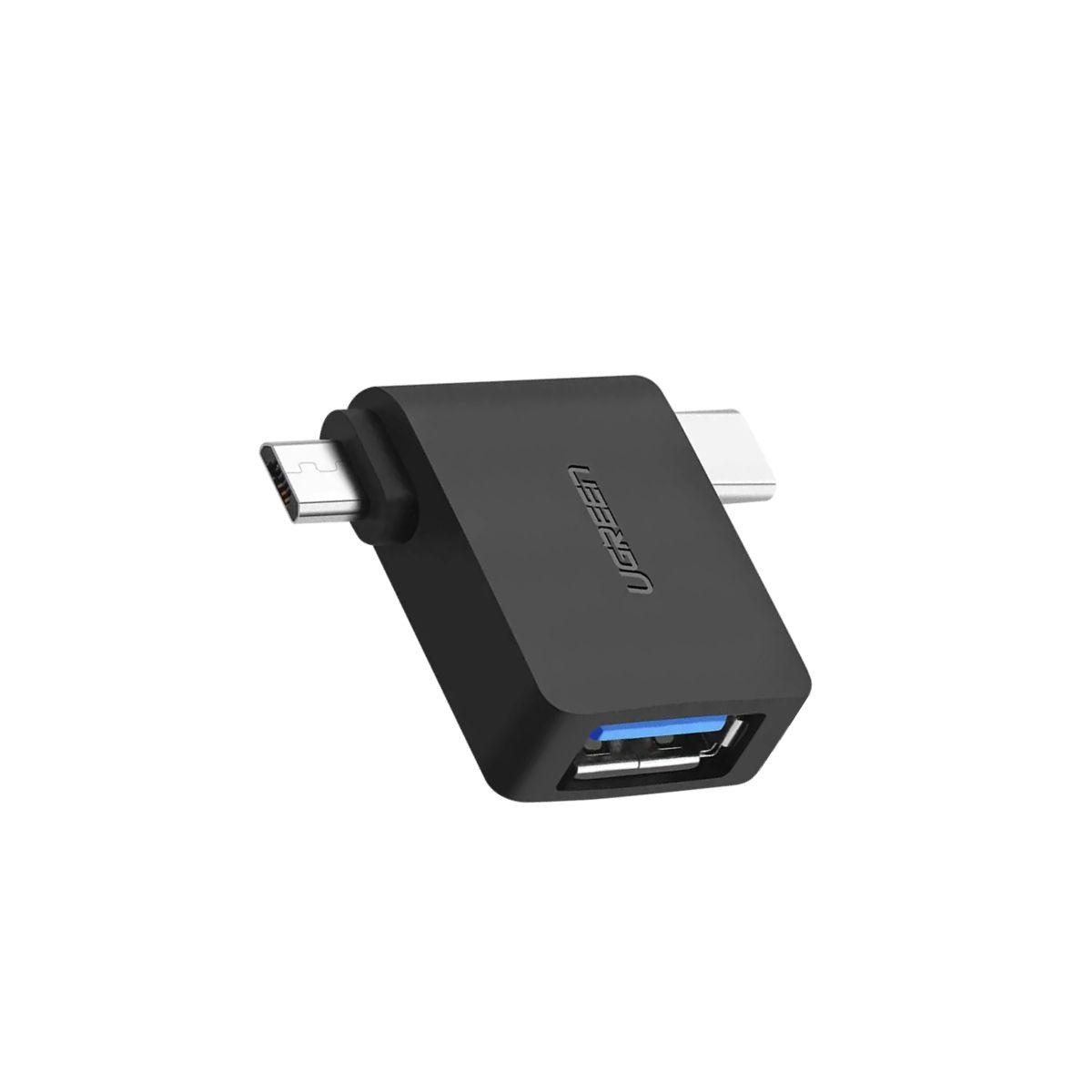 UGREEN Adaptador OTG Micro USB + USB-C a USB 3.0 A-3