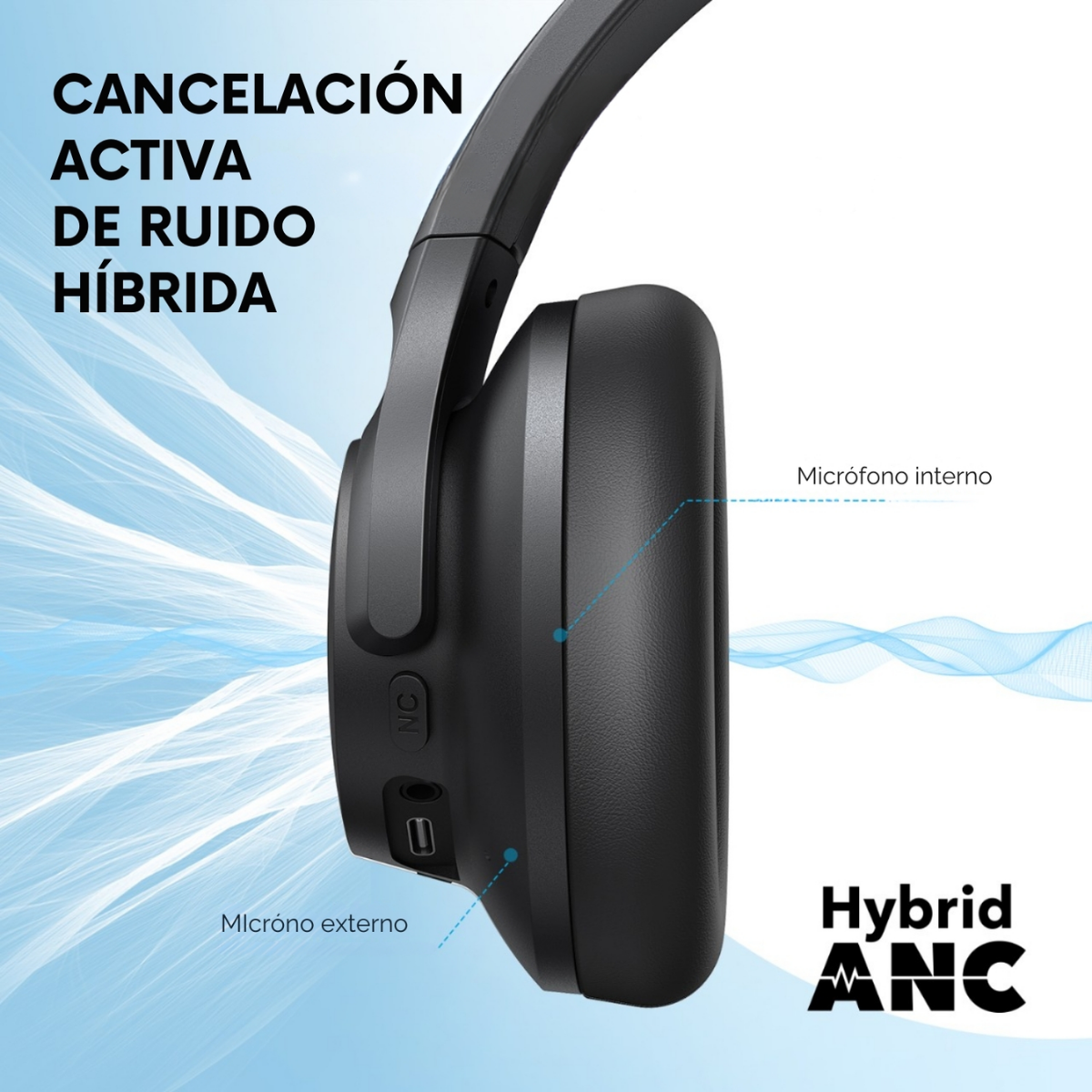 Audifono Over Ear Noise Cancelling Life Q20i Soundcore negro-7