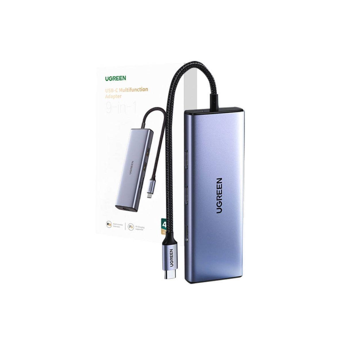 UGREEN Hub USB-C a 2 puertos USB 3.0 A + USB2.0 + 2 HDMI-3