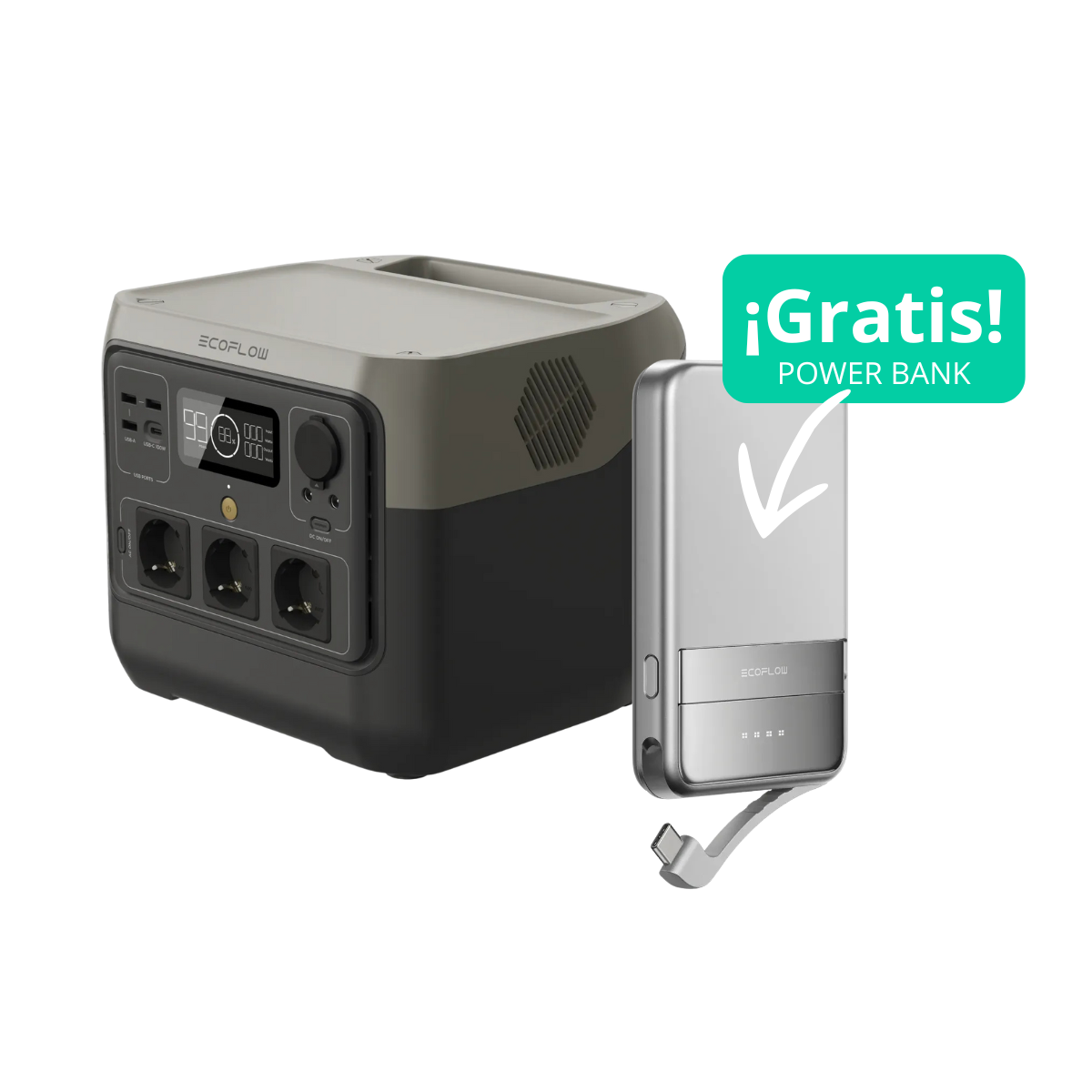 EcoFlow Generador River 2 Pro + Power Bank 5000-1