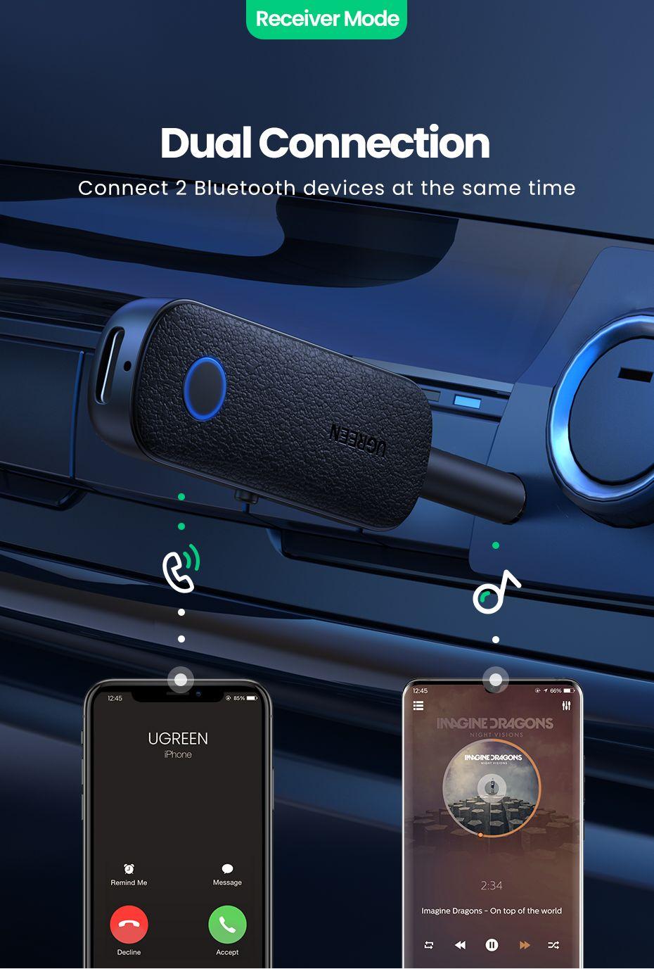 UGREEN Transmisor y receptor Bluetooth-1