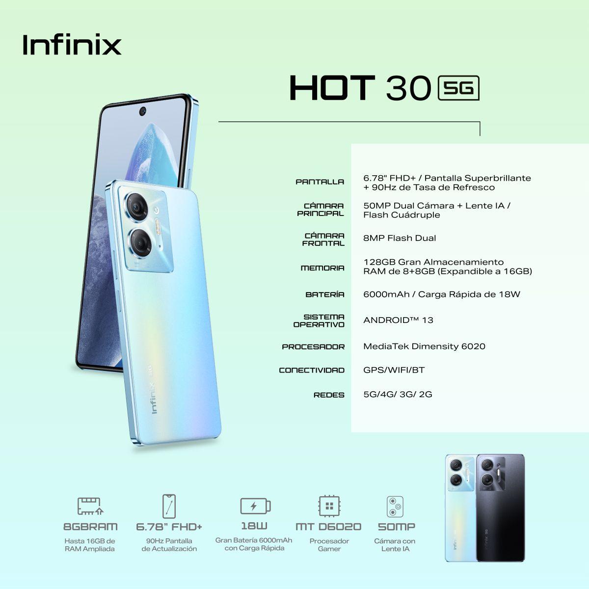Infinix Hot 30 5G Aurora Blue 128GB ROM 8GB RAM-5