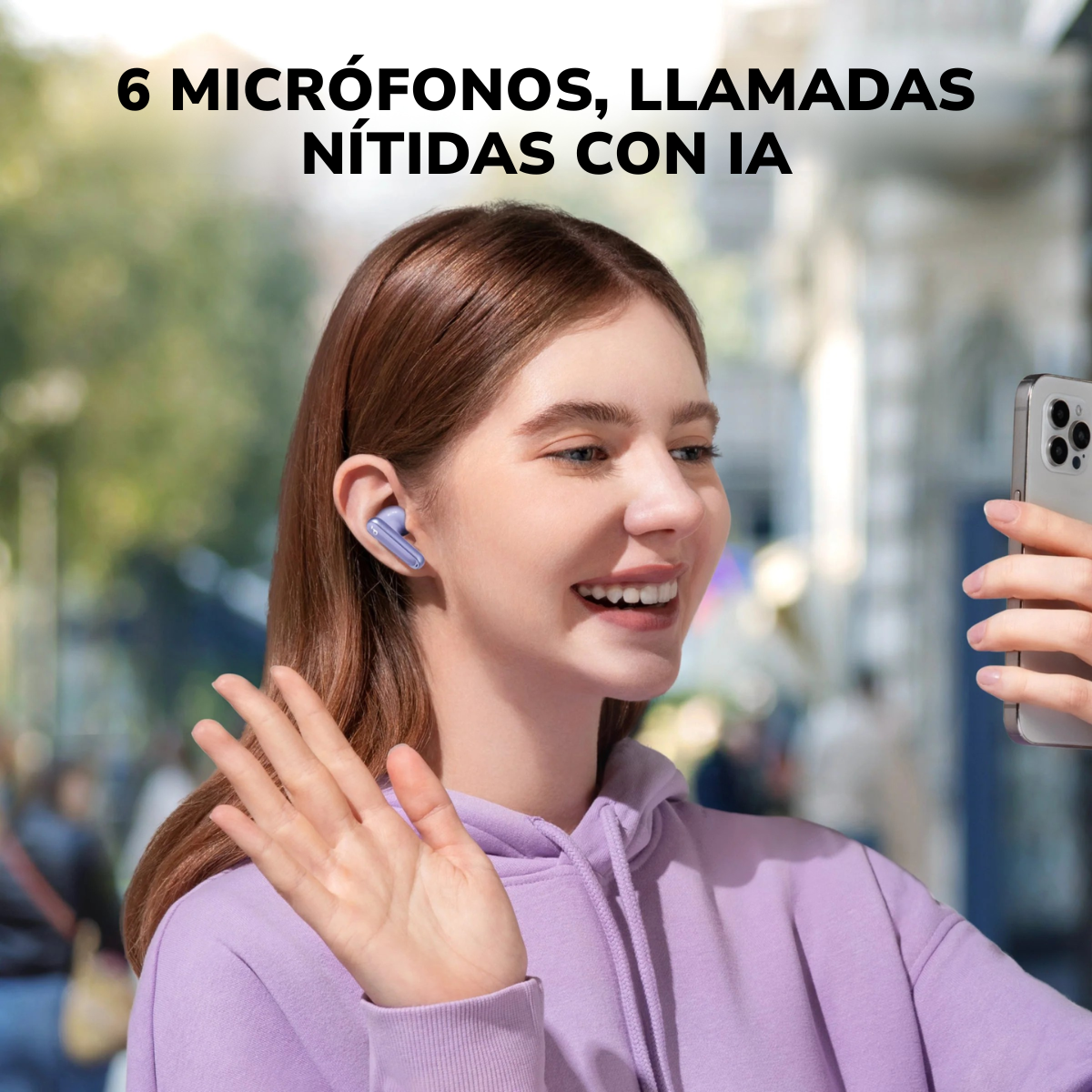 Audífono TWS ANC Soundcore P40i púrpura-4