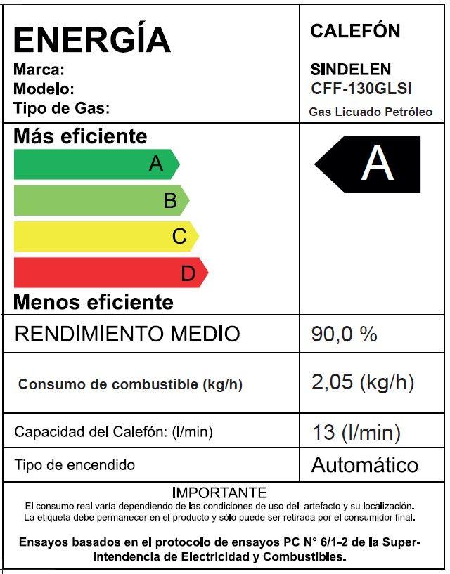Calefont 13 Litros Gas Licuado Tiro forzado CFF-130GLSI-3