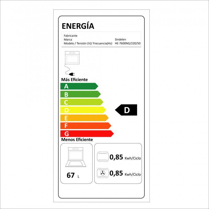 HORNO EMPOTRABLE SINDELEN 73LTS HE-7600NG-3