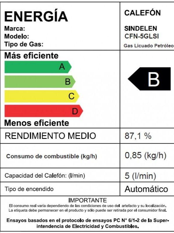Calefont 5 Litros Gas Licuado Tiro Natural CFN-5GLSI-2