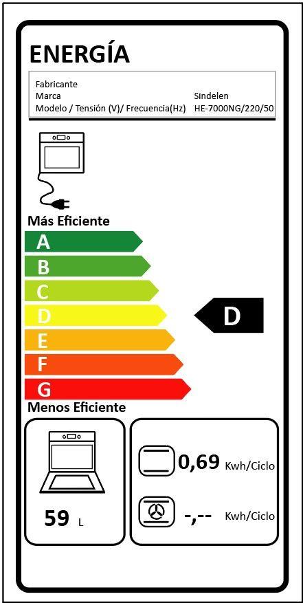 HORNO EMPOTRABLE SINDELEN 59LTS HE-7000NG-4