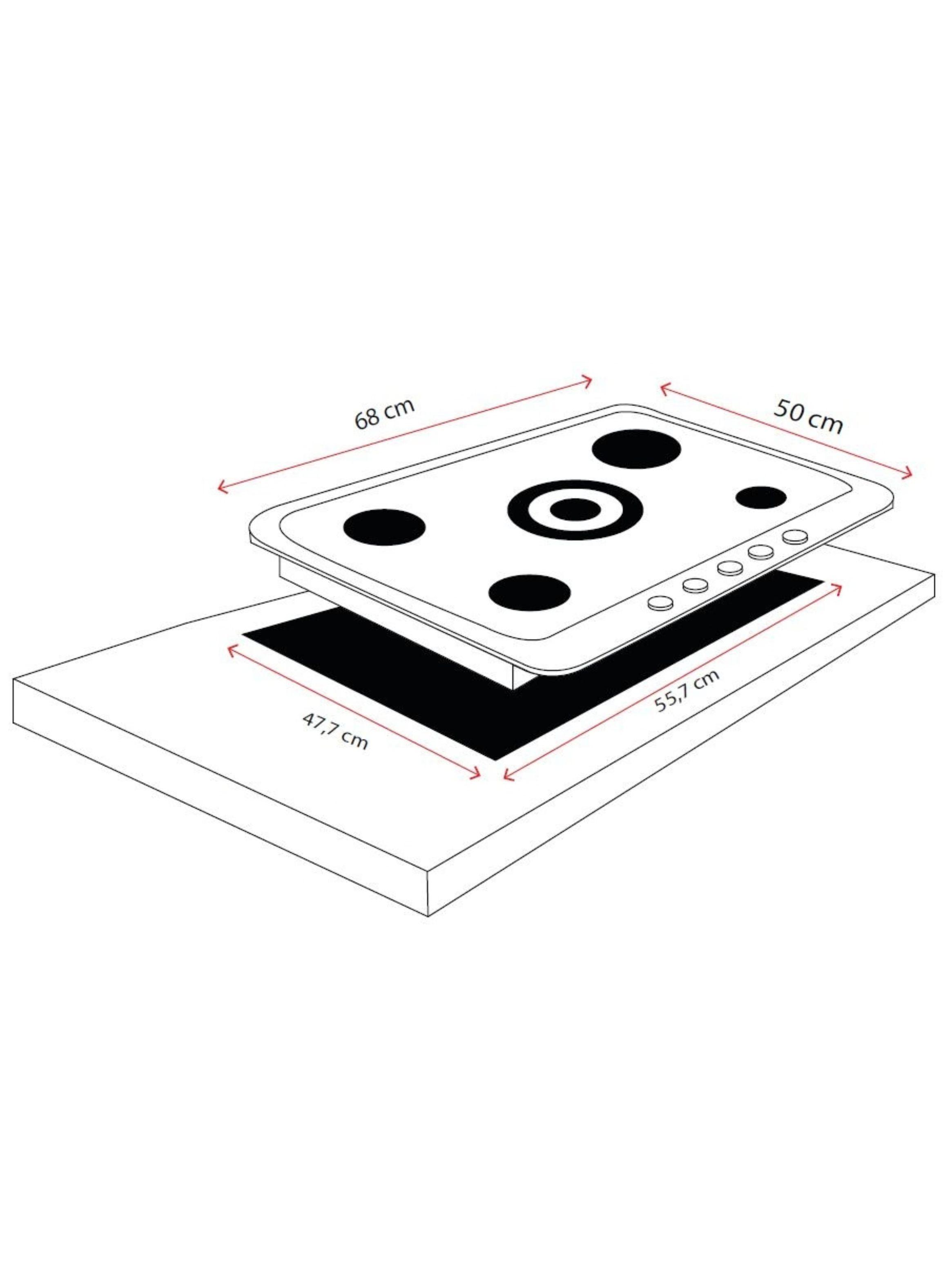 Encimera Gas Vidrio Templado CEG-4800NG 5 Quemadores-4