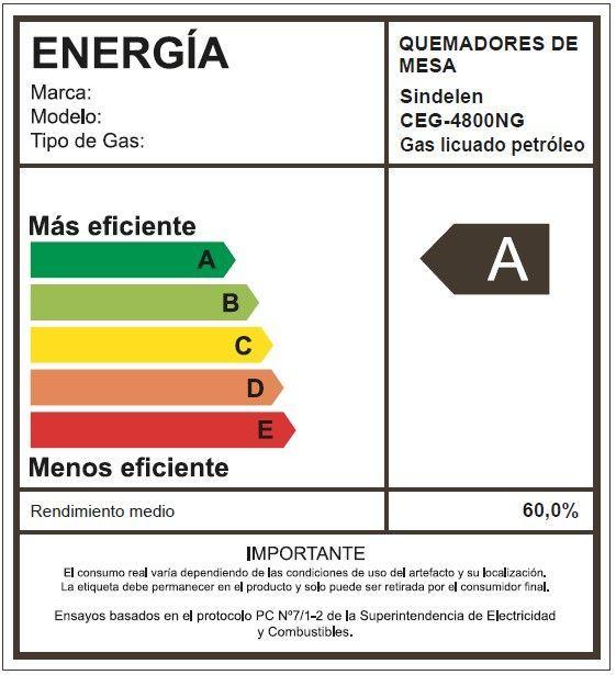 Encimera Gas Vidrio Templado CEG-4800NG 5 Quemadores-6