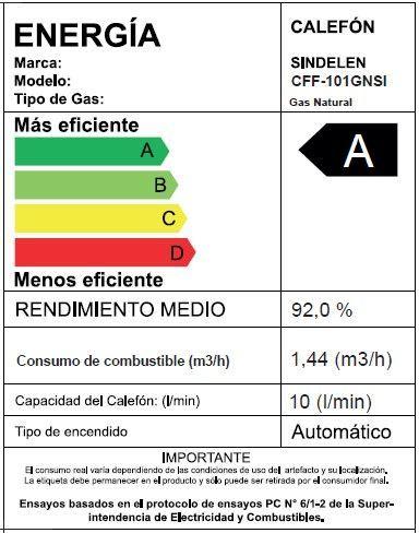 Calefont 10 Litros Gas Natural Tiro Forzado CFF-101GNSI-3