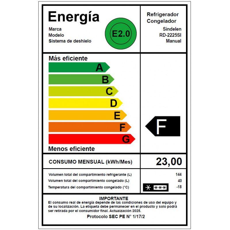 REFRIGERADOR BOTTOM FREEZER SINDELEN RD-2225SI-3