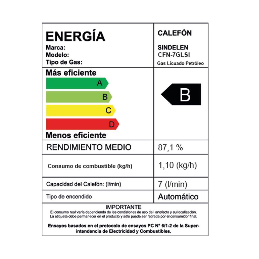 Calefont 7 Litros Gas Licuado Tiro natural CFN-7GLSI-3