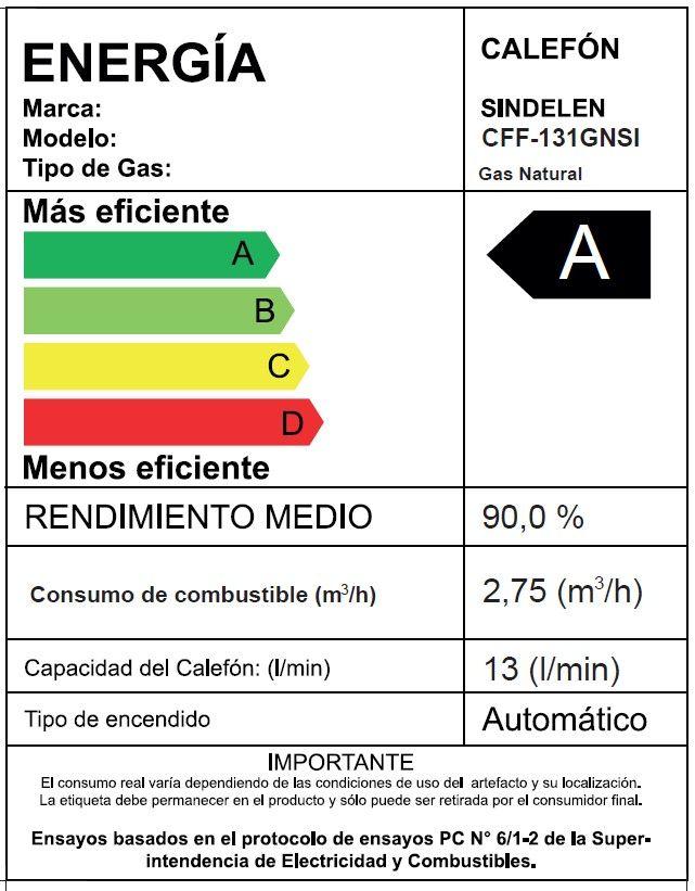 Calefont 13 Litros Gas Natural Tiro Forzado CFF-131GNSI-3
