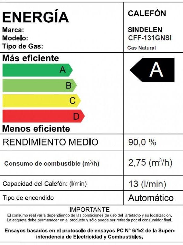 Calefont 13 Litros Gas Natural Tiro Forzado CFF-131GNSI-3