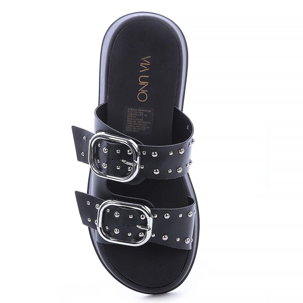 Sandalia Mujer Negro Via Uno 22541601-2