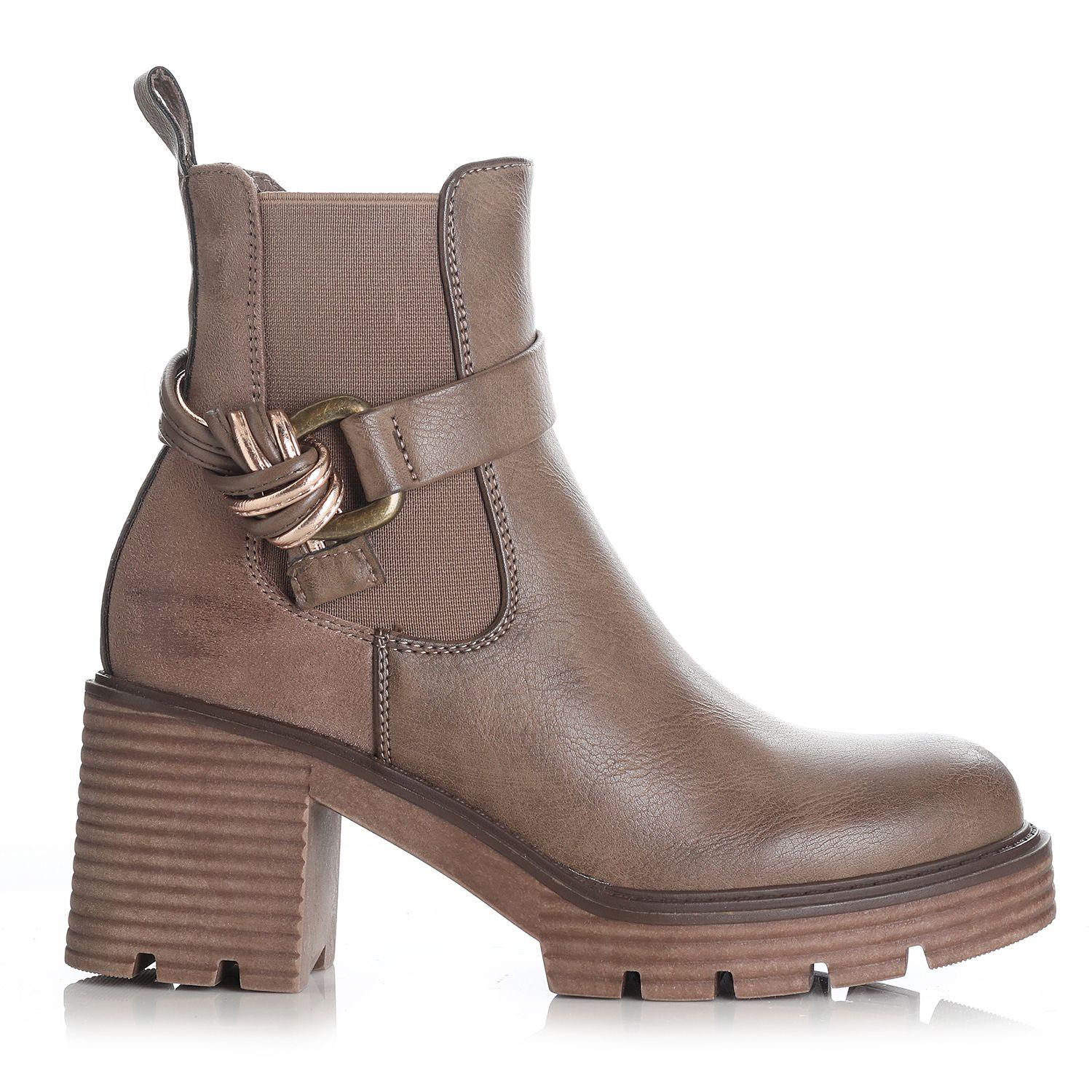 Botin Mujer Caqui Via Uno 12532416-0