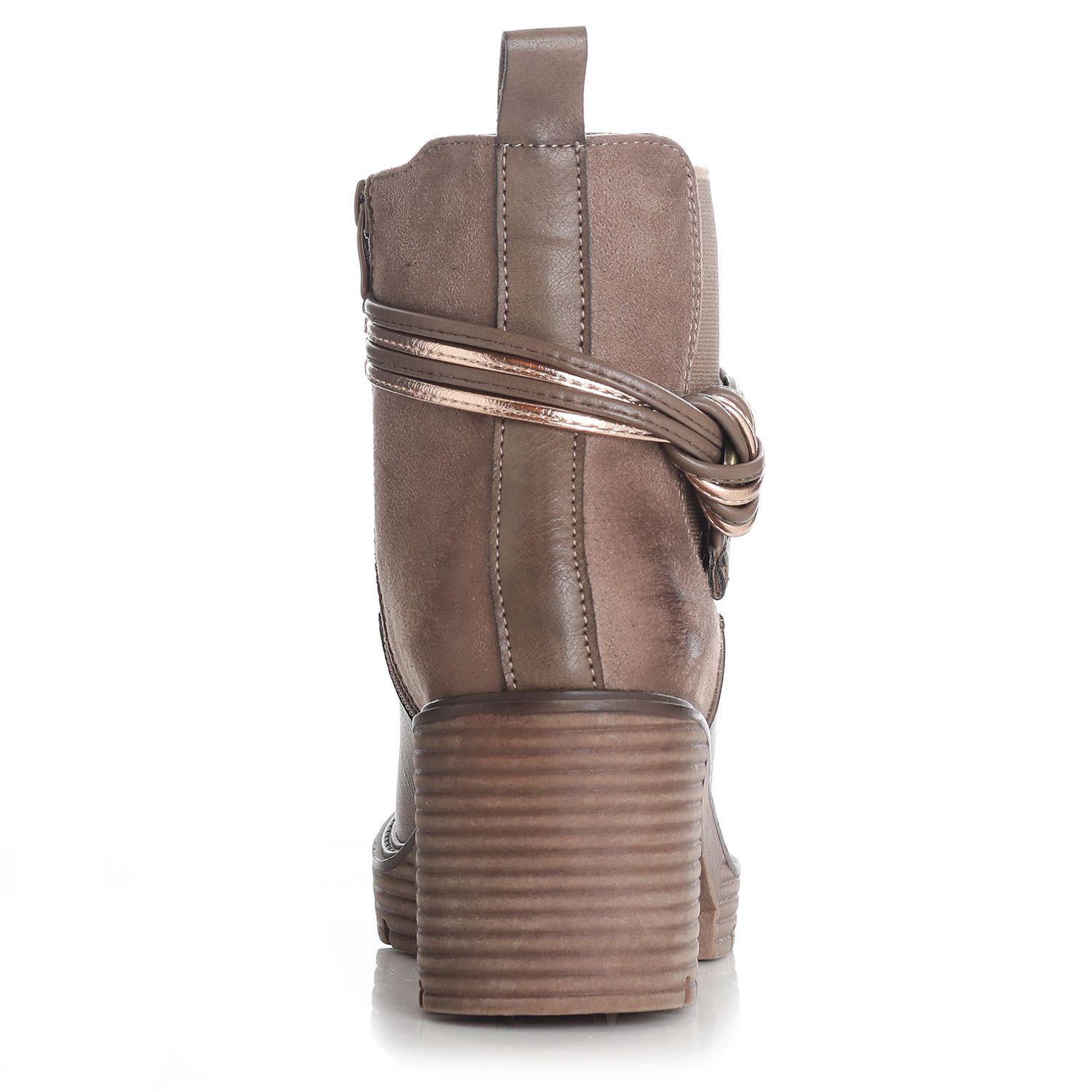 Botin Mujer Caqui Via Uno 12532416-1