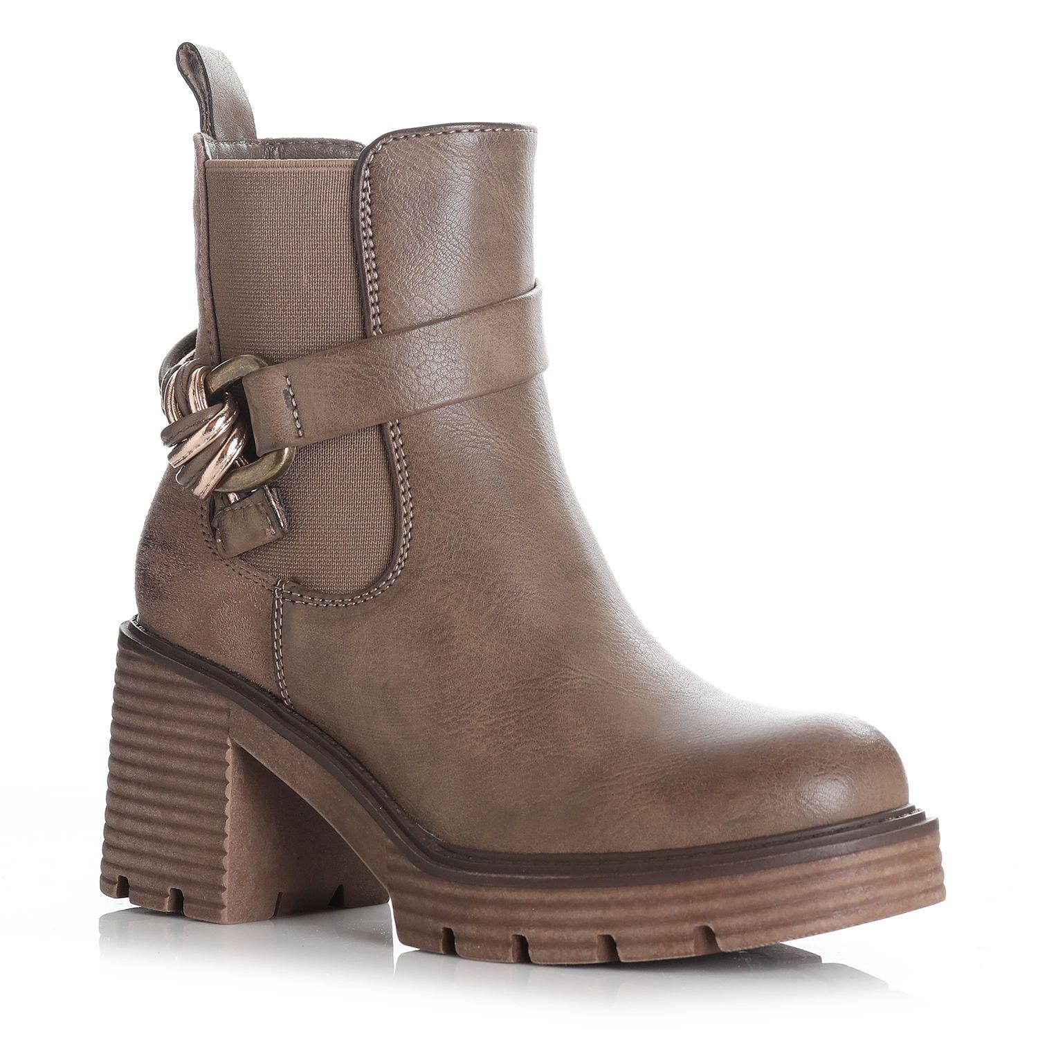 Botin Mujer Caqui Via Uno 12532416-3