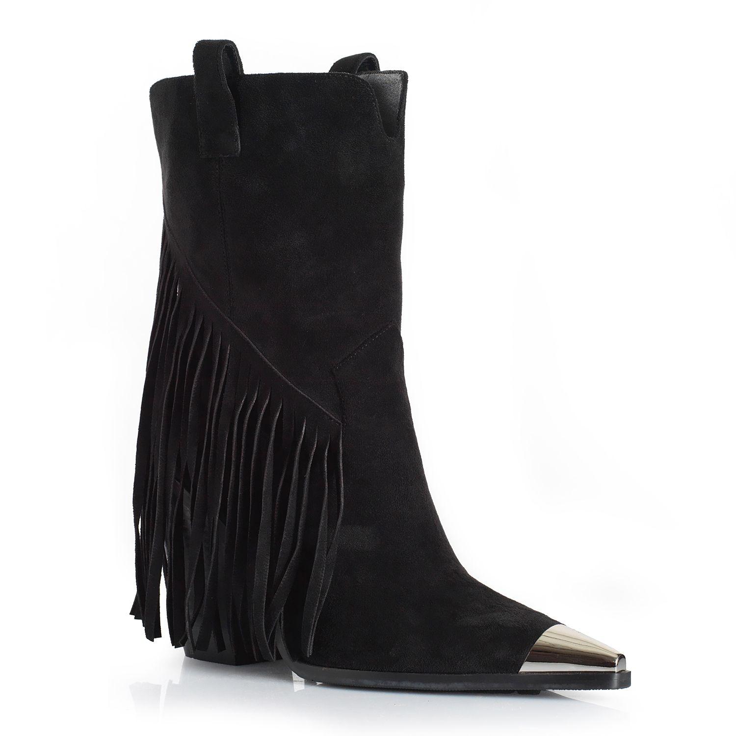 Botin Mujer Via Uno WestWinter Thunder Negro-3
