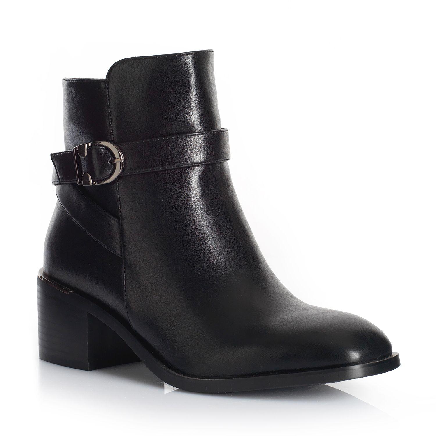 Botin Mujer Via Uno WestWinter Ivory Negro-3