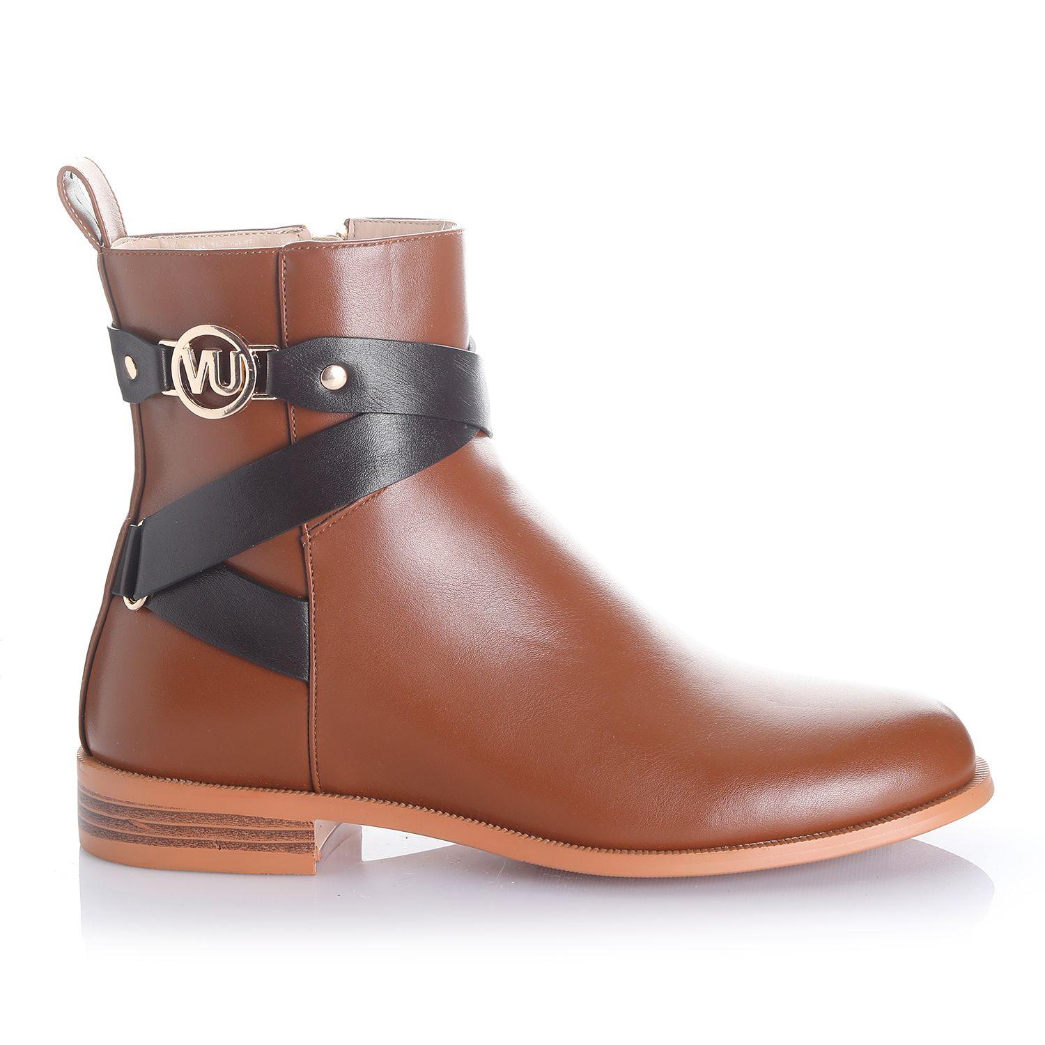 Botin Mujer Camel Via Uno 12531406-0