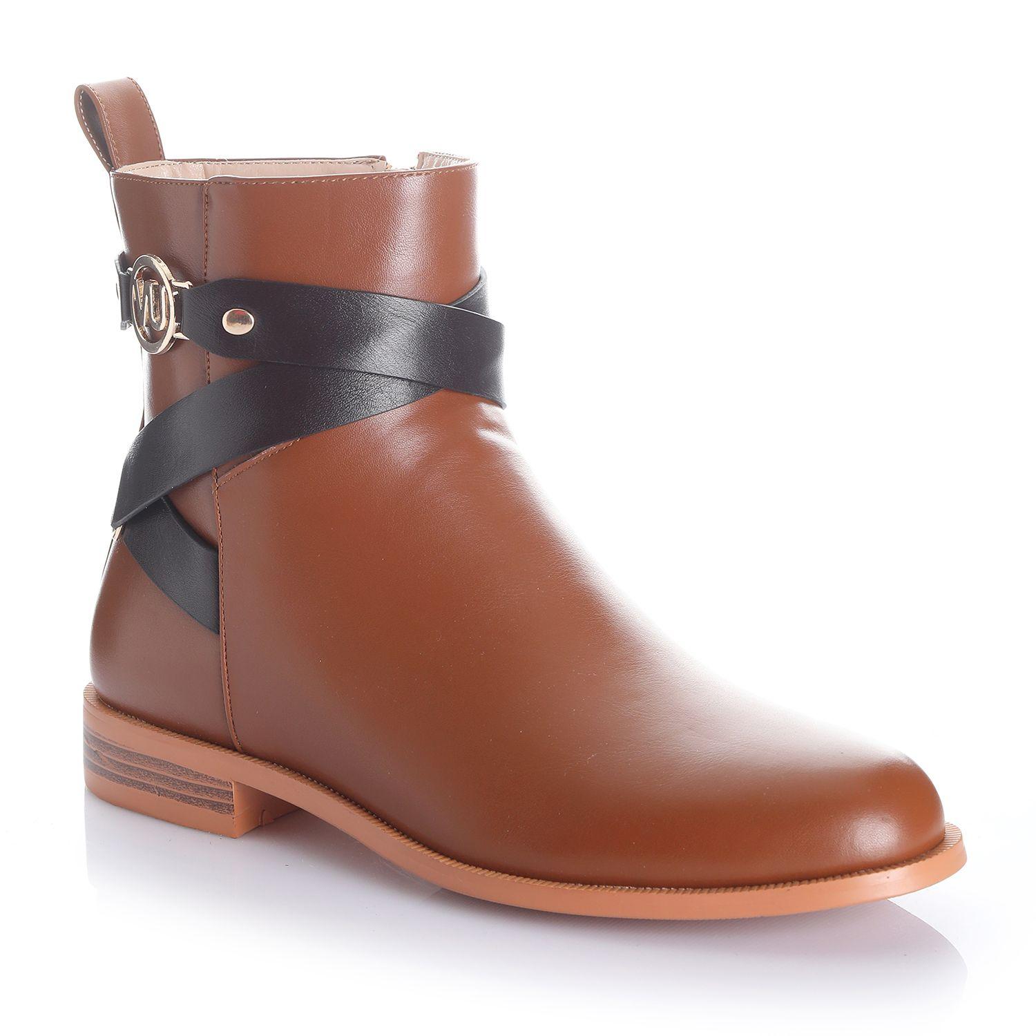 Botin Mujer Camel Via Uno 12531406-3