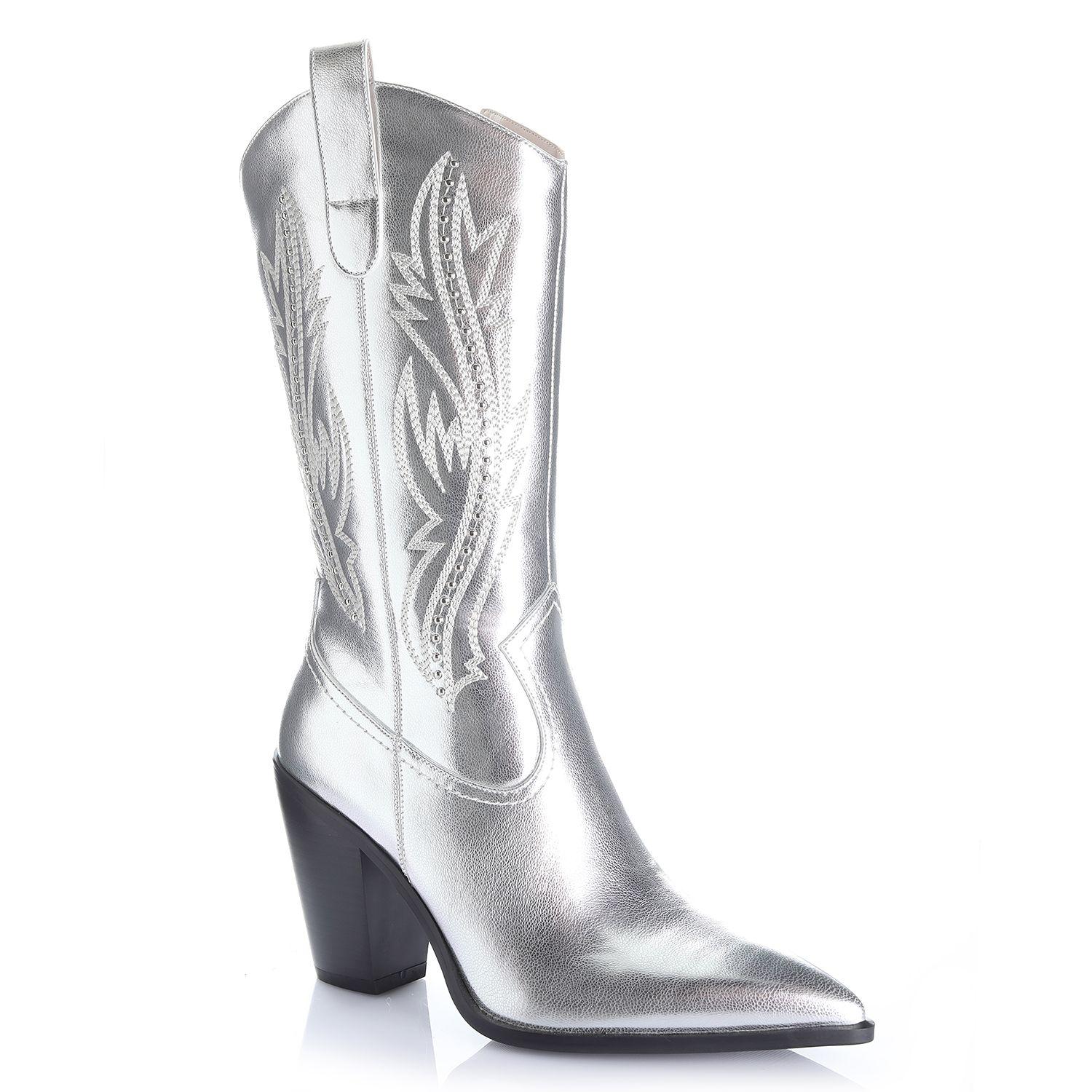 Bota Mujer Plata Via Uno 12513312-3