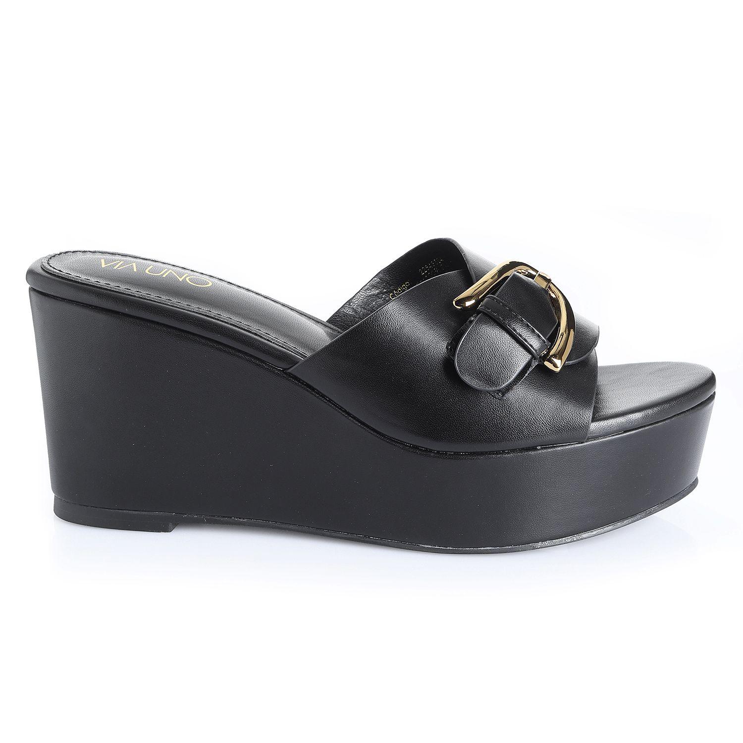 Sandalia Mujer Negro Via Uno 22543604-0