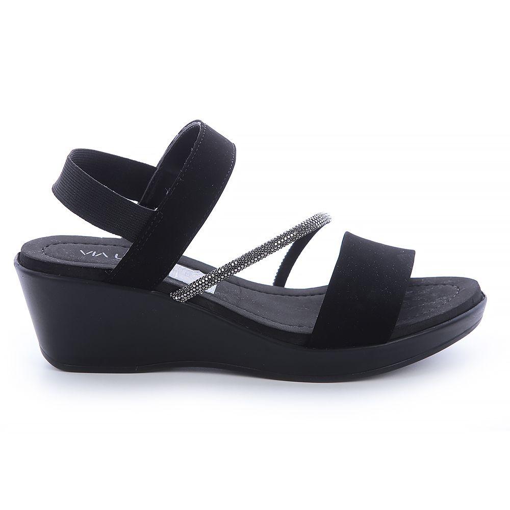 Sandalia Mujer Negro Via Uno 22542605-0
