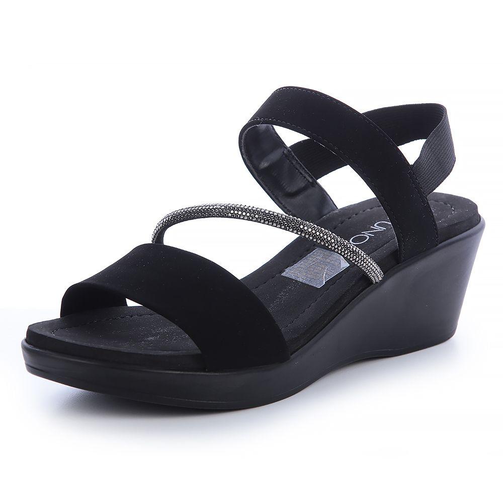 Sandalia Mujer Negro Via Uno 22542605-3