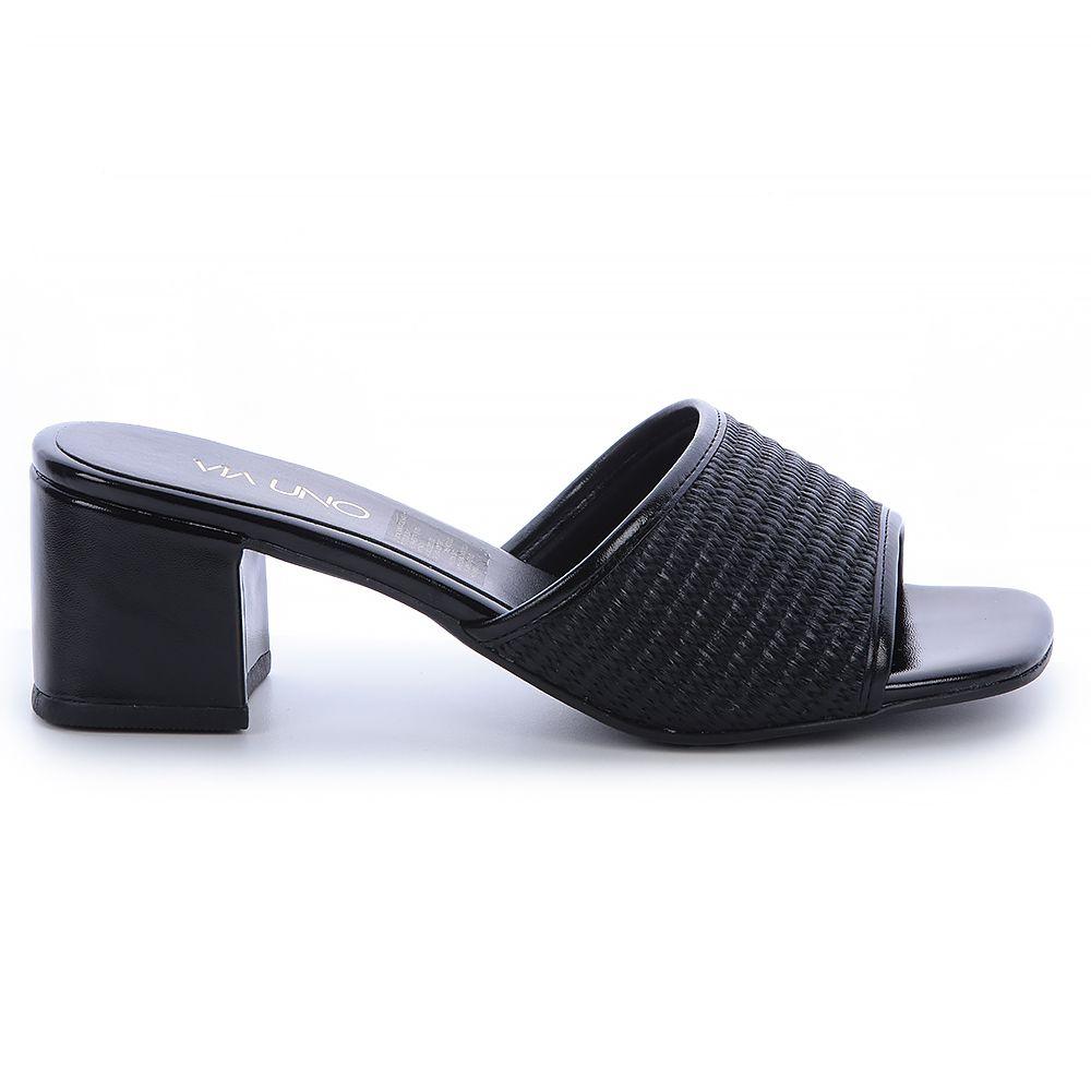 Sandalia Mujer Negro Via Uno 22532602-0