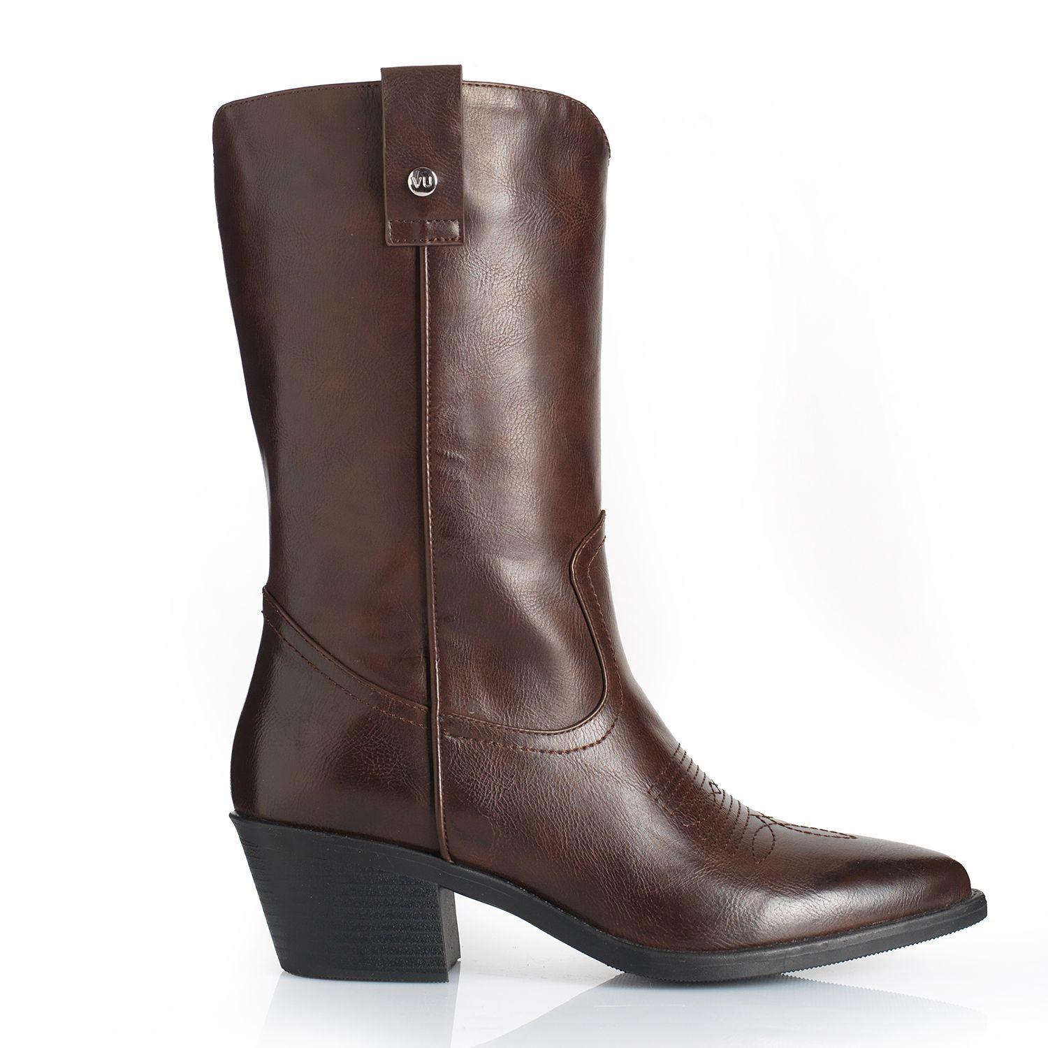 Bota Mujer Via Uno WestWinter Spur Marron-0