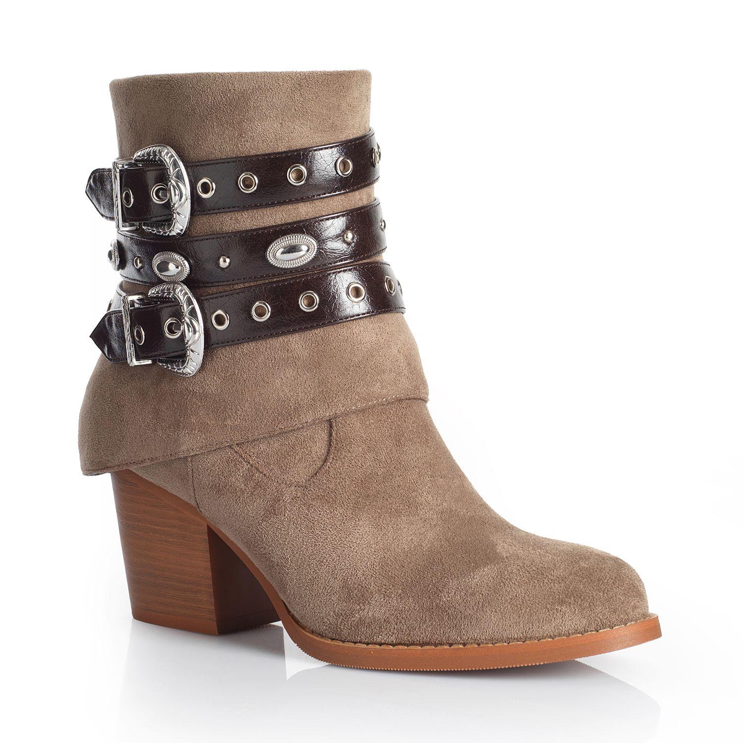 Botin Mujer Via Uno WestWinter Rebel Taupe-3