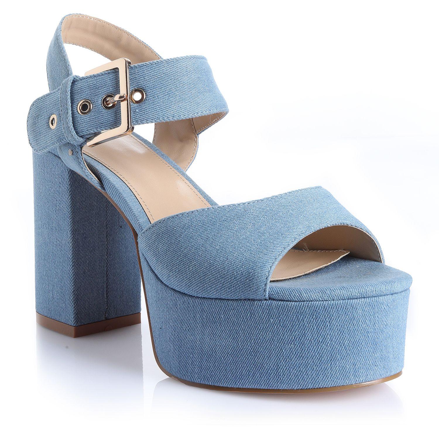 Sandalia Mujer Azul Via Uno 22533609-3