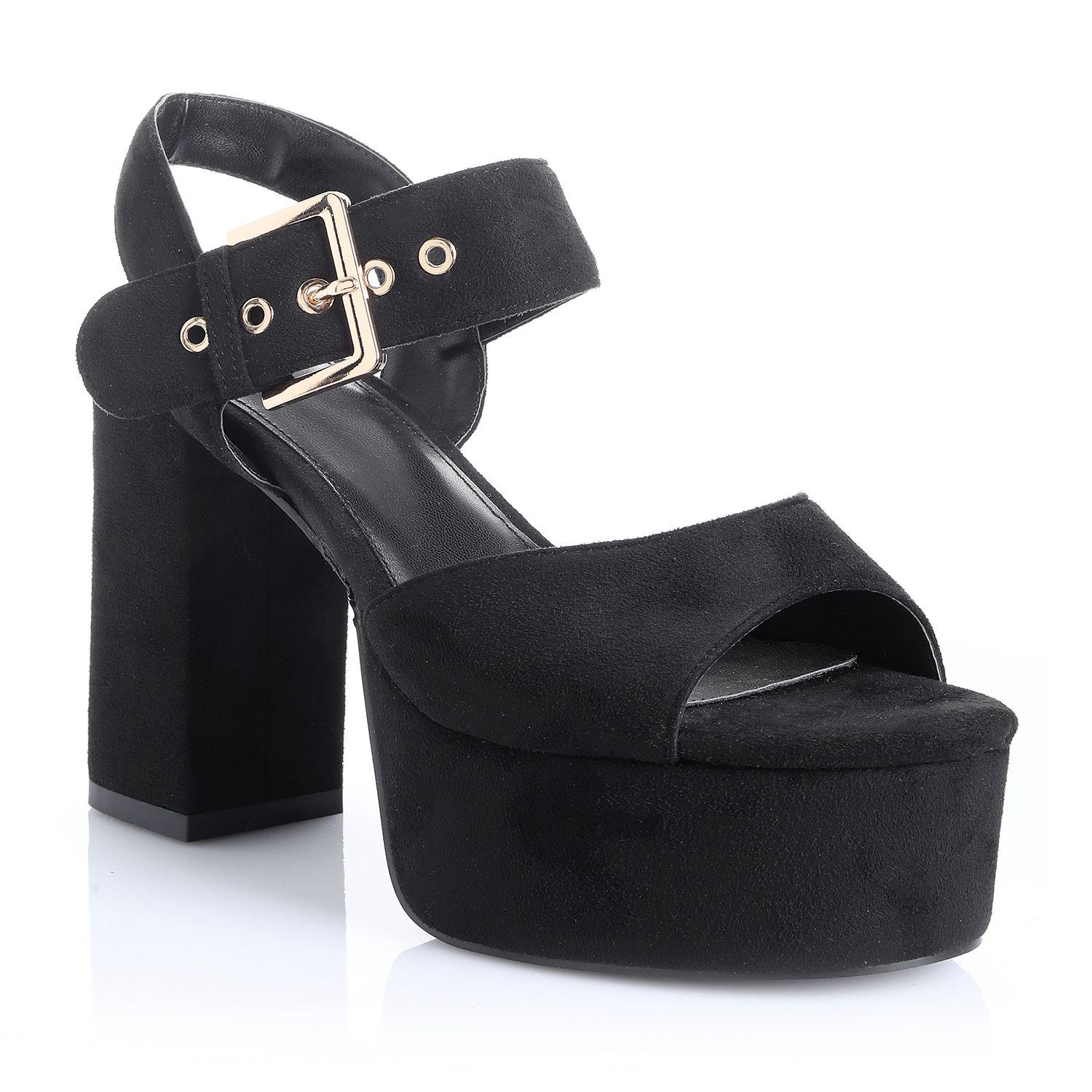Sandalia Mujer Negro Via Uno 22533609-3