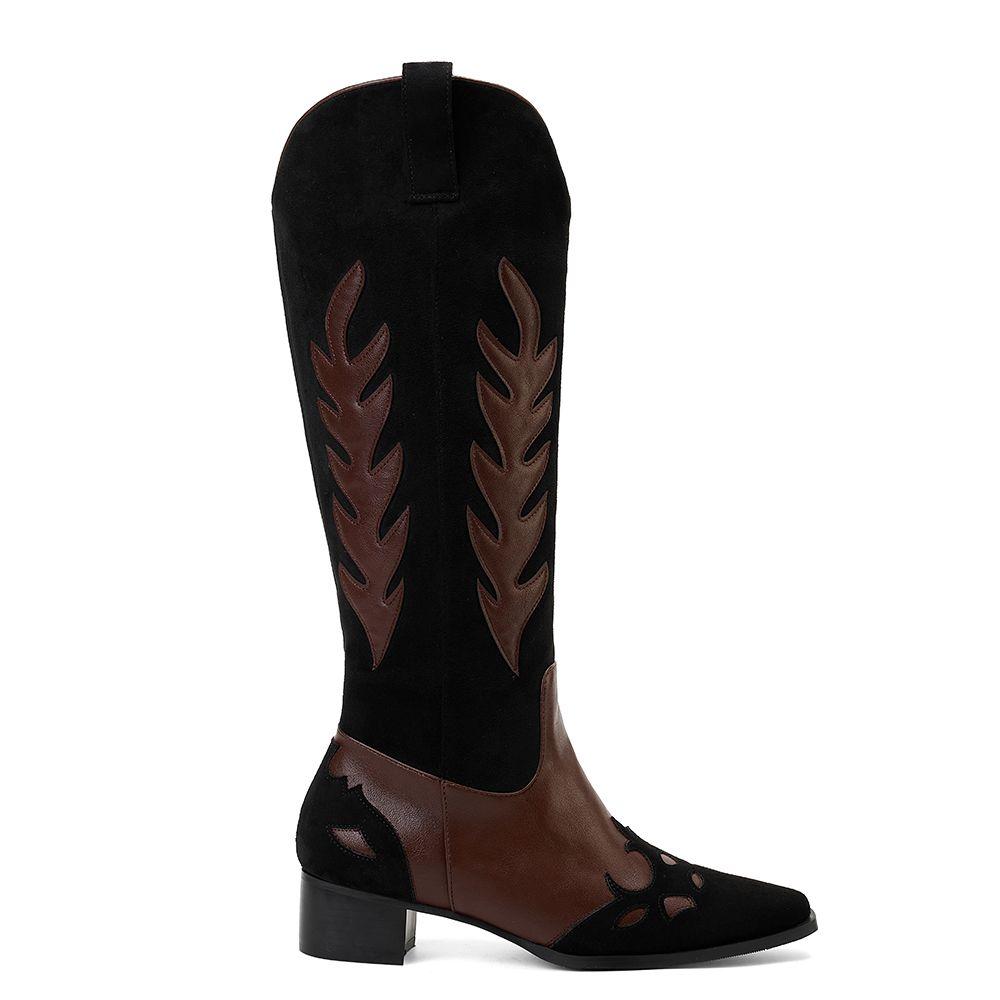 Bota Mujer Negro Via Uno 12531313-0