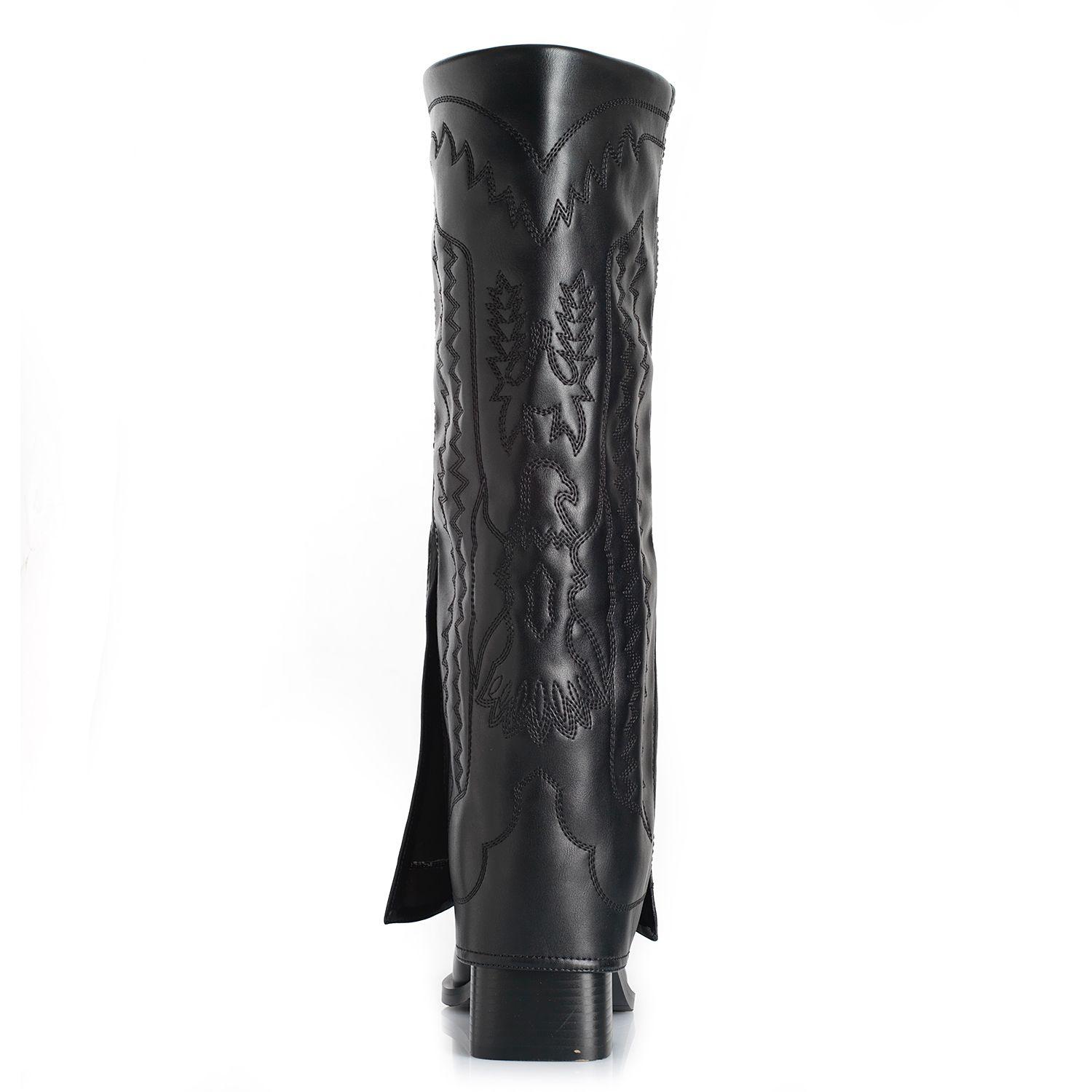 Bota Mujer Via Uno WestWinter Gold Negro-1