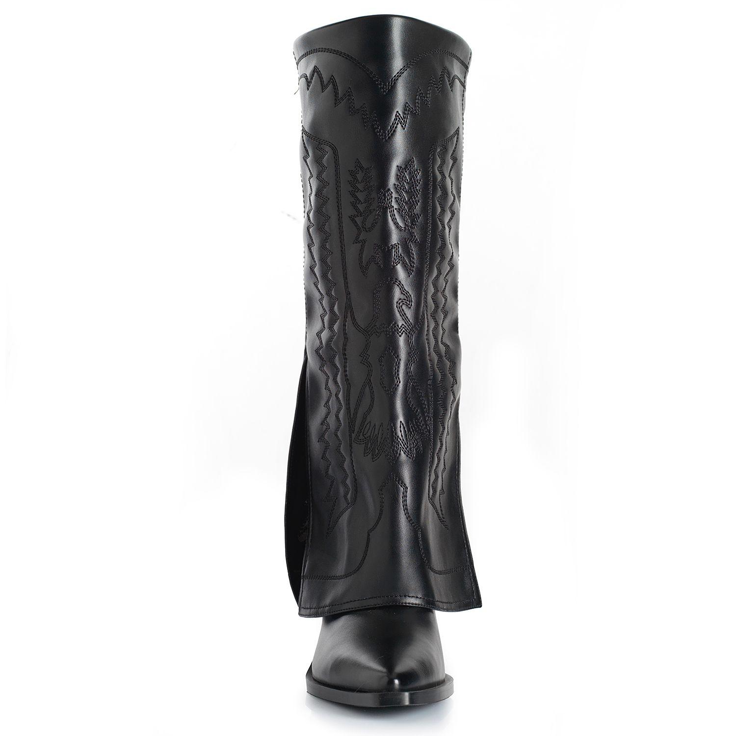 Bota Mujer Via Uno WestWinter Gold Negro-2