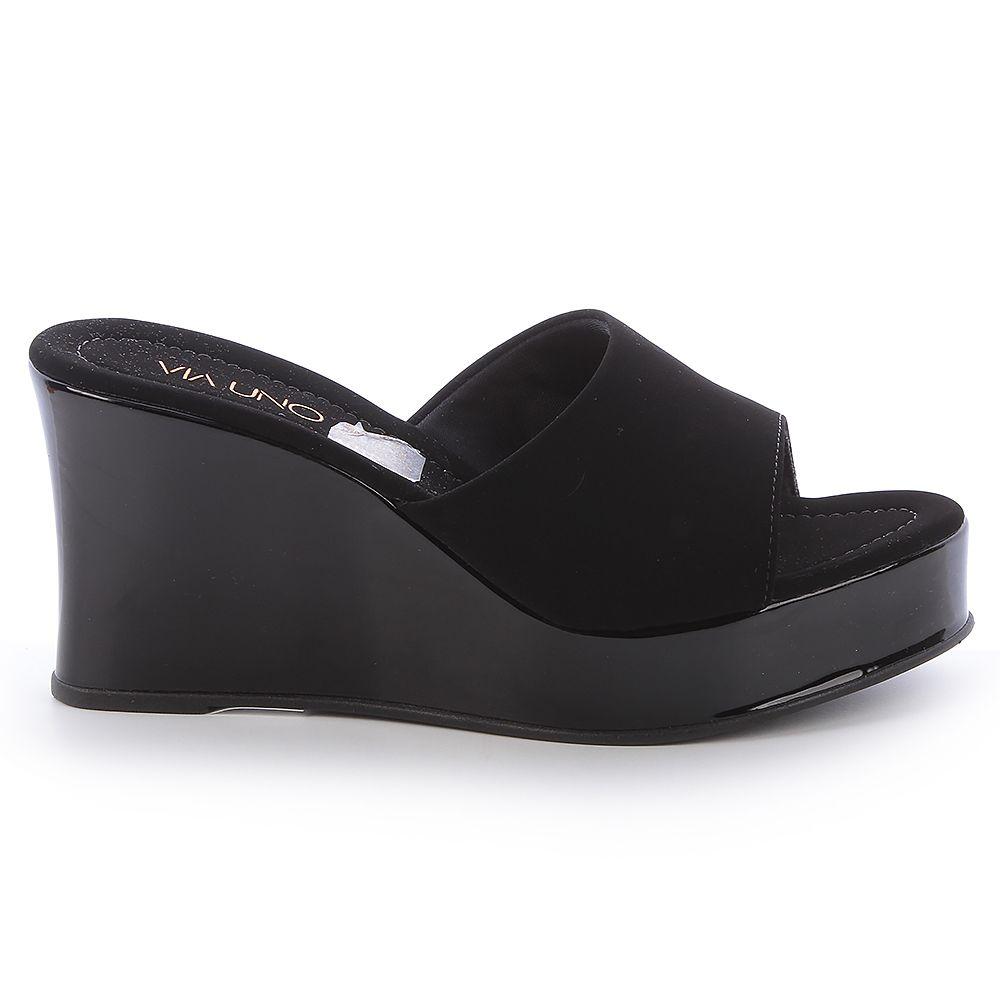 Sandalia Mujer Negro Via Uno 22543605-0
