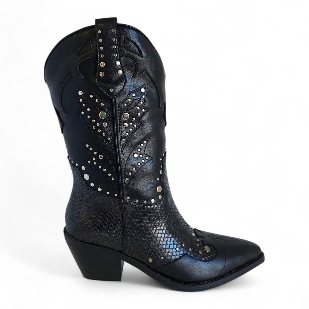 Bota Mujer Via Uno WestWinter Montana Negro/Negro-0