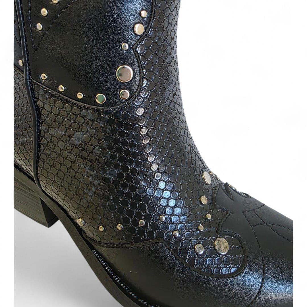 Bota Mujer Via Uno WestWinter Montana Negro/Negro-2