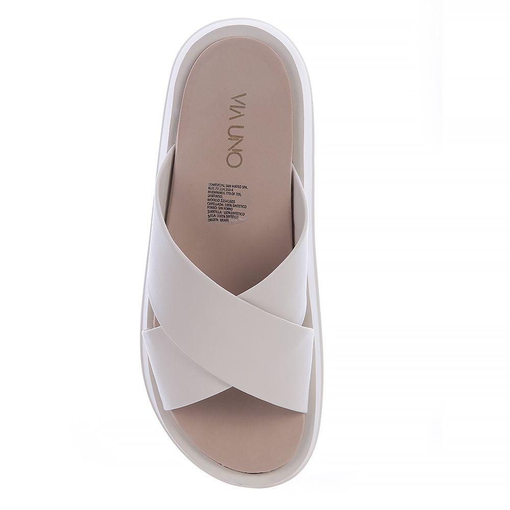 Sandalia Mujer Crema Via Uno 22541603-2