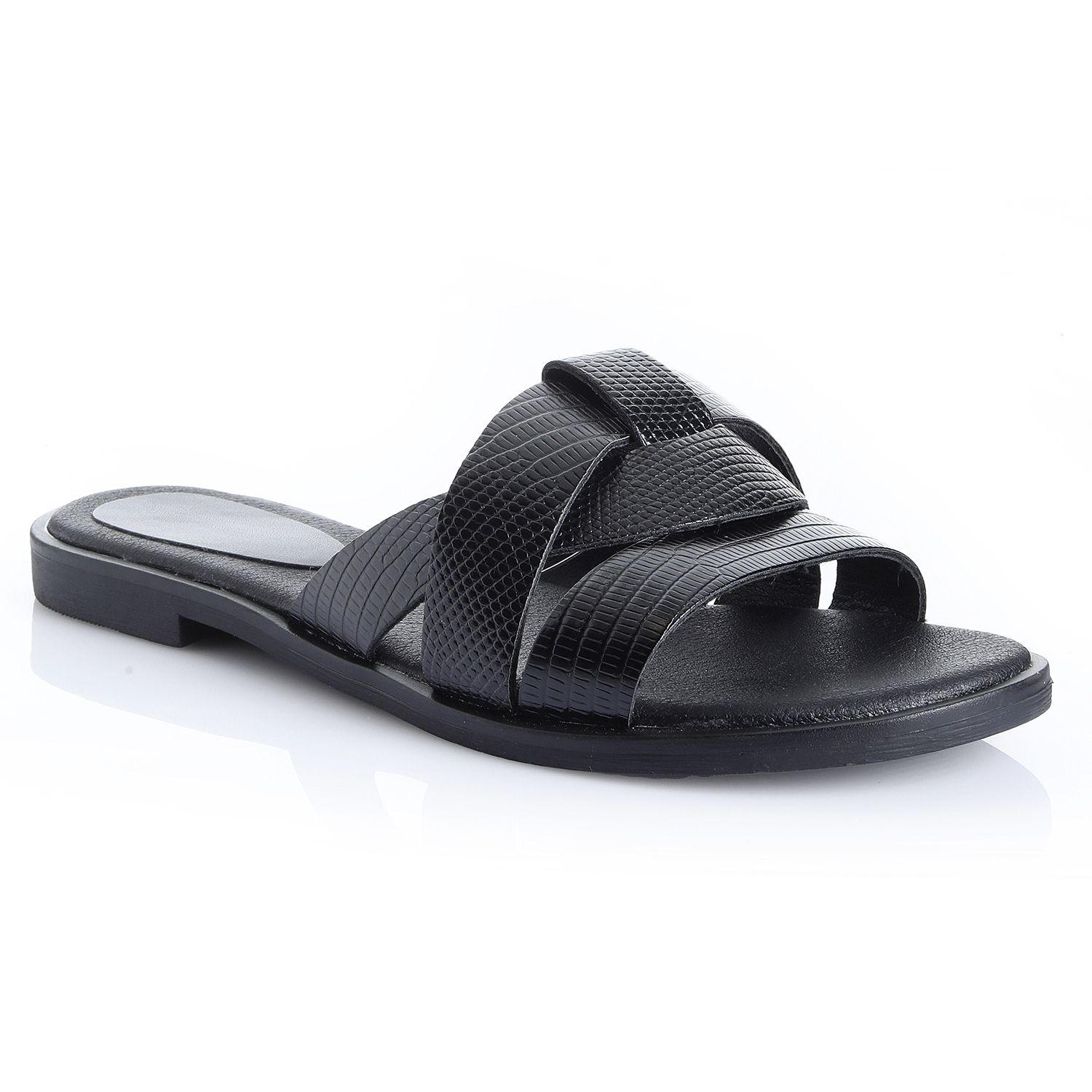 Sandalia Mujer Negro Via Uno 22501621-3