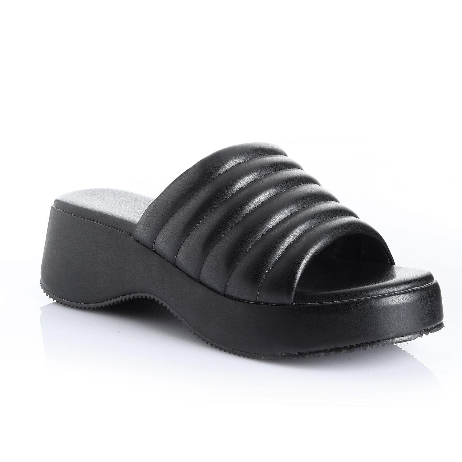 Sandalia Mujer Negro Via Uno 22541611-3