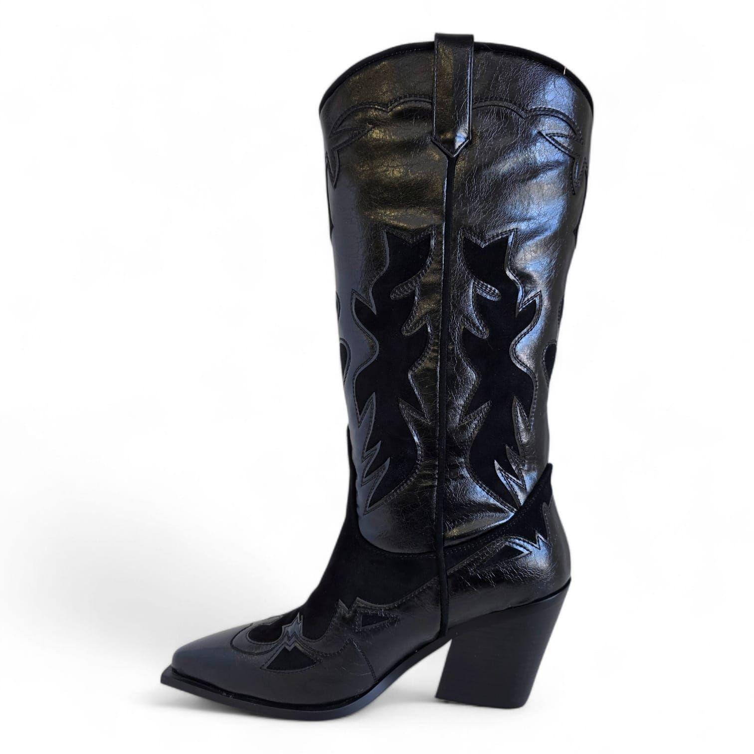 Bota Mujer Via Uno WestWinter Glacier Negro/Negro-3