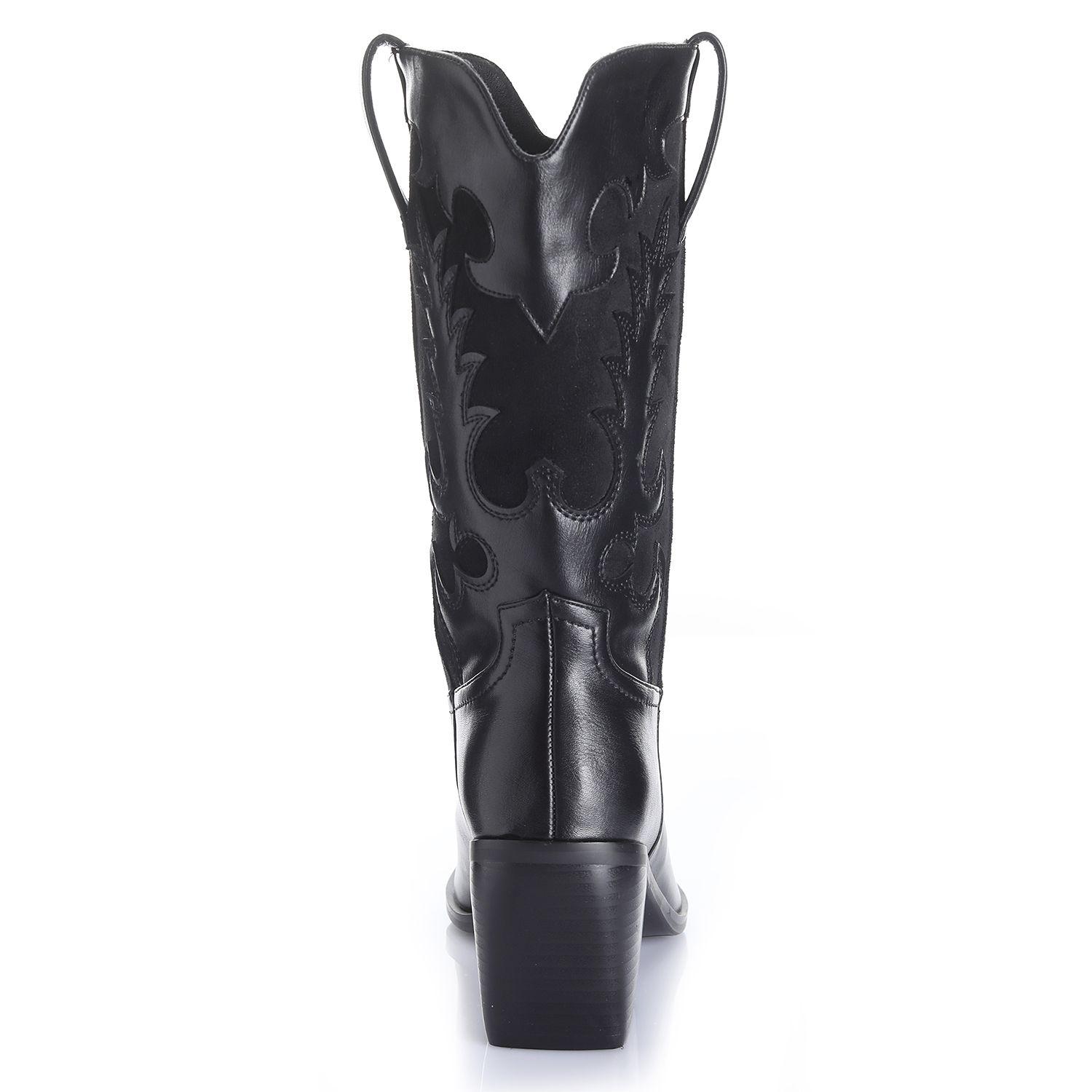 Bota Mujer Negro Via Uno 12512302-1