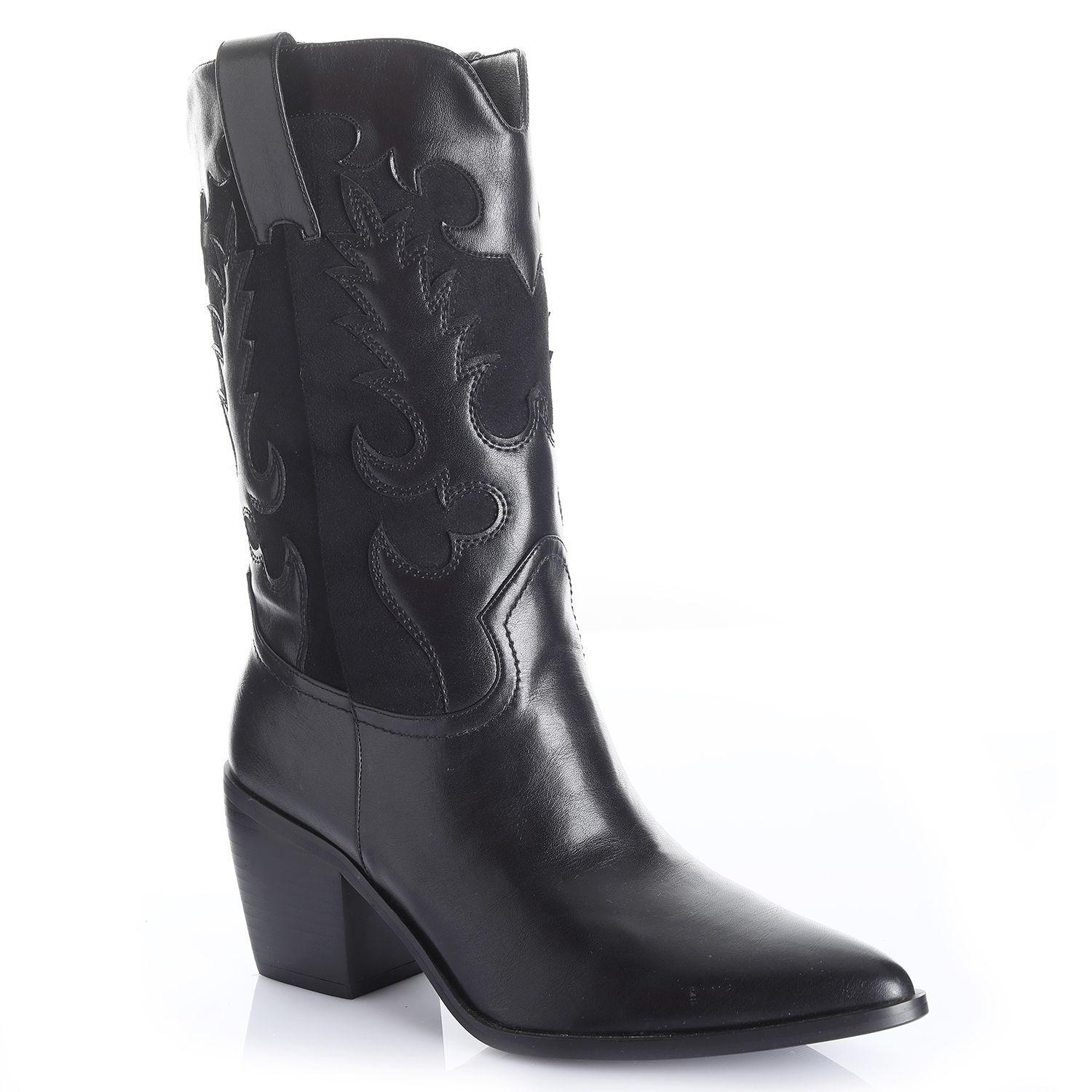 Bota Mujer Negro Via Uno 12512302-3