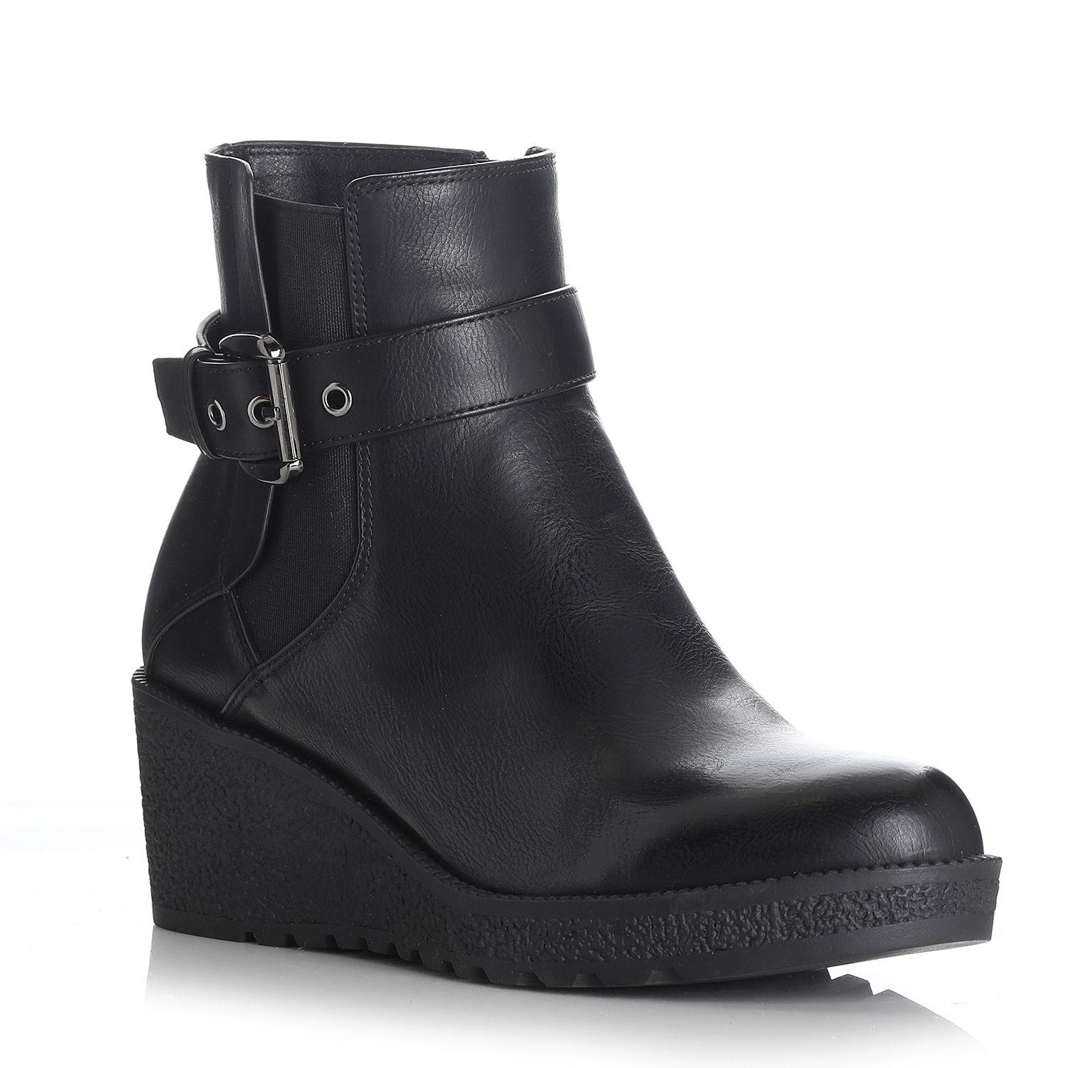 Botin Mujer Negro Via Uno 12442403-3