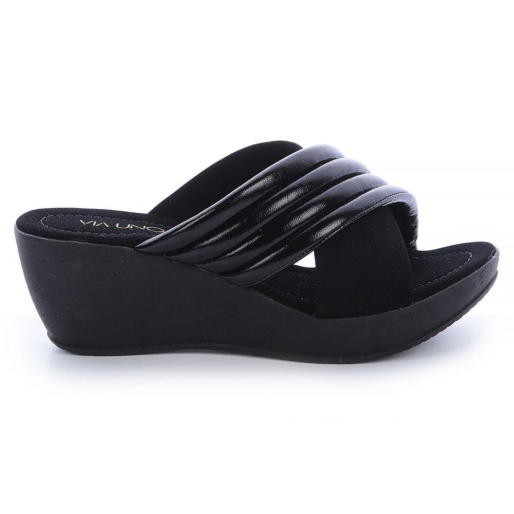 Sandalia Mujer Negro Via Uno 22542604-0