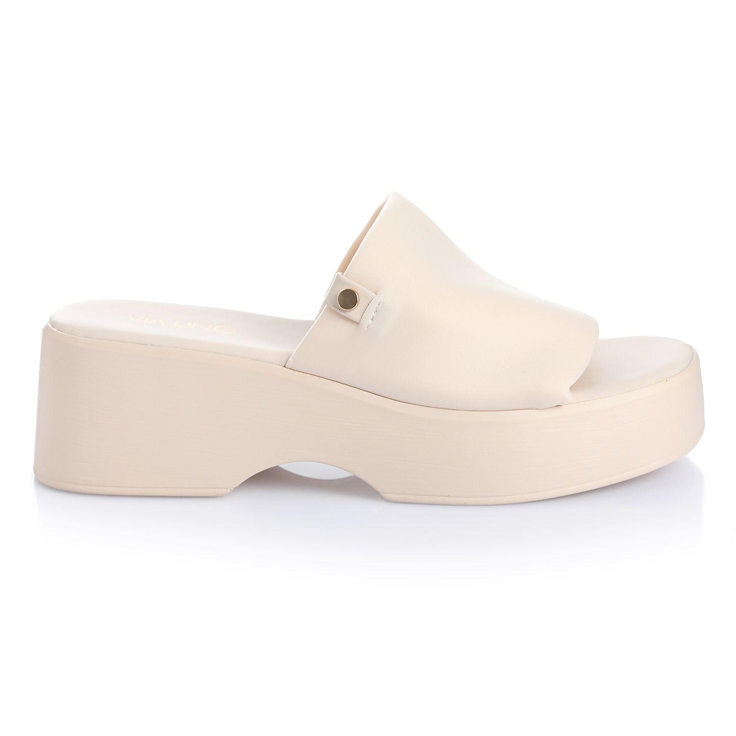 Sandalia Mujer Via Uno Crema 22642612-0